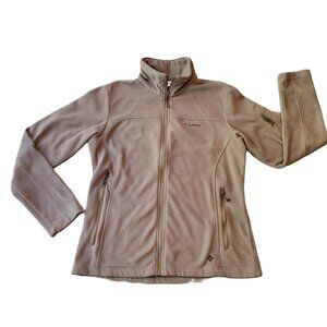 Columbia Women's Jacket Polar Fleece Zip-Up Athletic Brown Sz Medium
